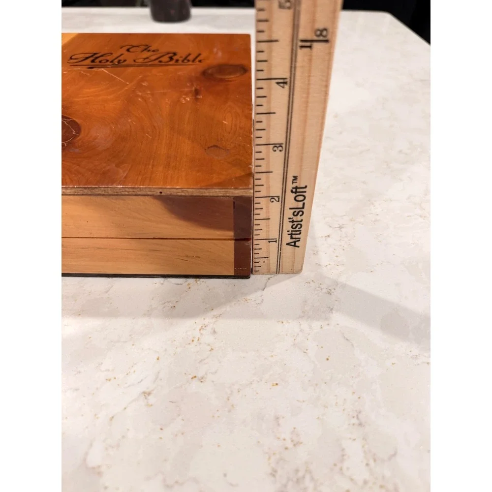 Vintage Memorial Edition Holy Bible Cedar Box New American Bible Rosary Set